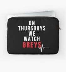 Am Donnerstag sehen wir Greys - White Text Laptoptasche