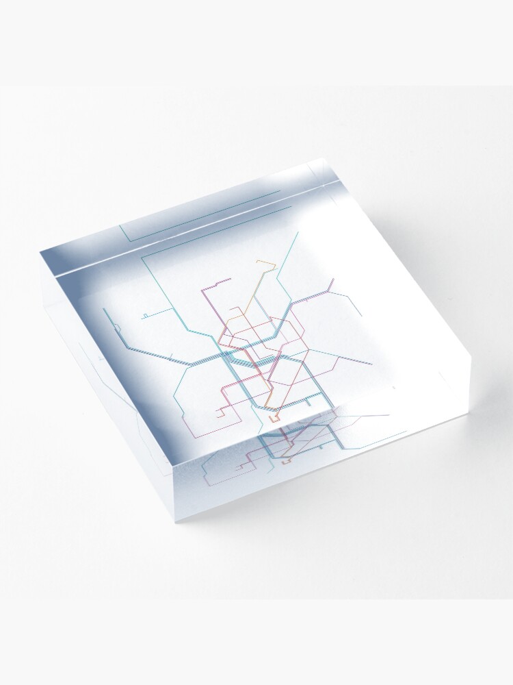 Alternate view of Düsseldorf Rail Map Acrylic Block