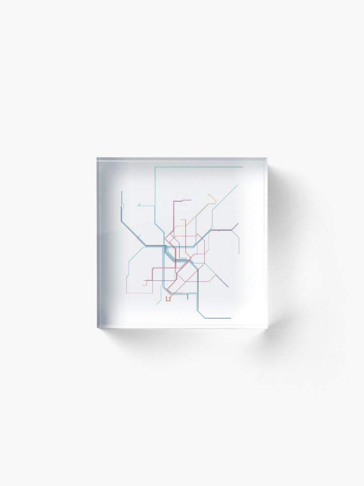 Alternate view of Düsseldorf Rail Map Acrylic Block