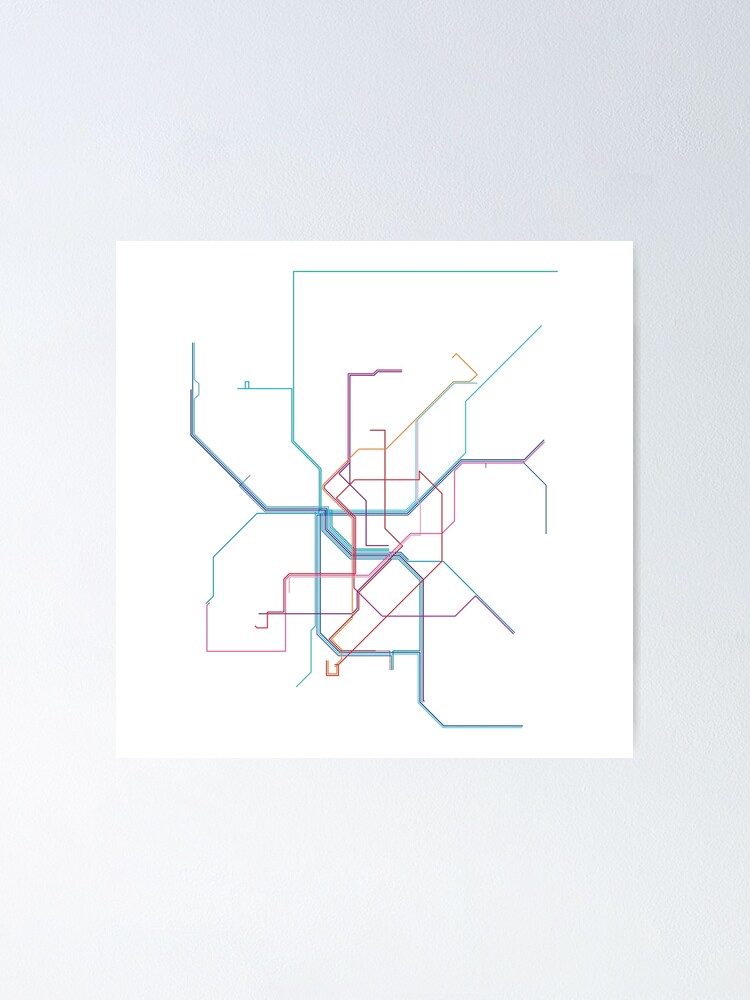 Alternate view of Düsseldorf Rail Map Poster