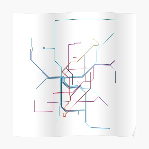 Düsseldorf Rail Map Poster