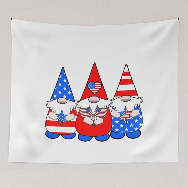Item preview, Patriotic Gnomes American Flag Red White Blue USA  designed and sold by funnytshirtemp.