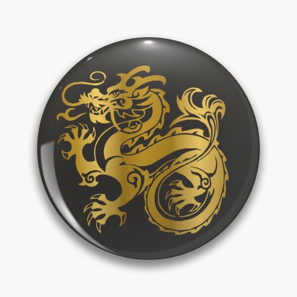 Gold Dragon Pins And Buttons Redbubble