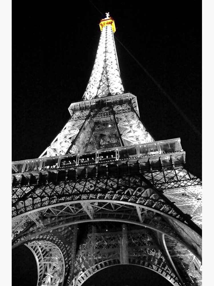 Tour Eiffel Noir Blanc Or Paris Estampes Carte de v ux