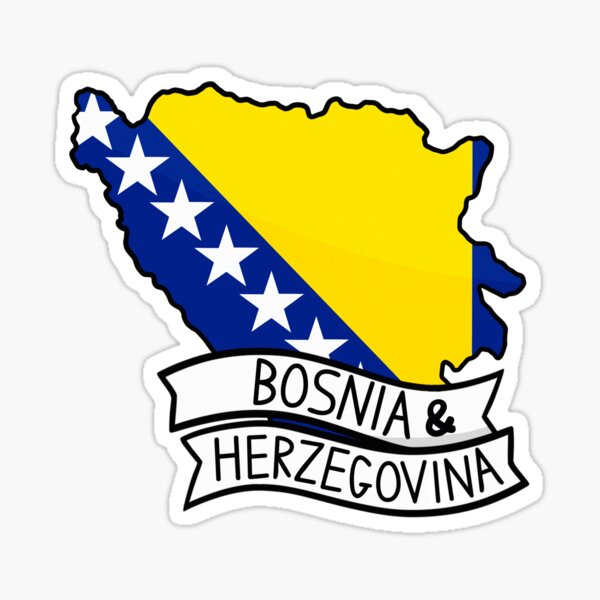 Item preview, Bosnia and Herzegovina Flag Map Sticker designed and sold by Drawingvild.