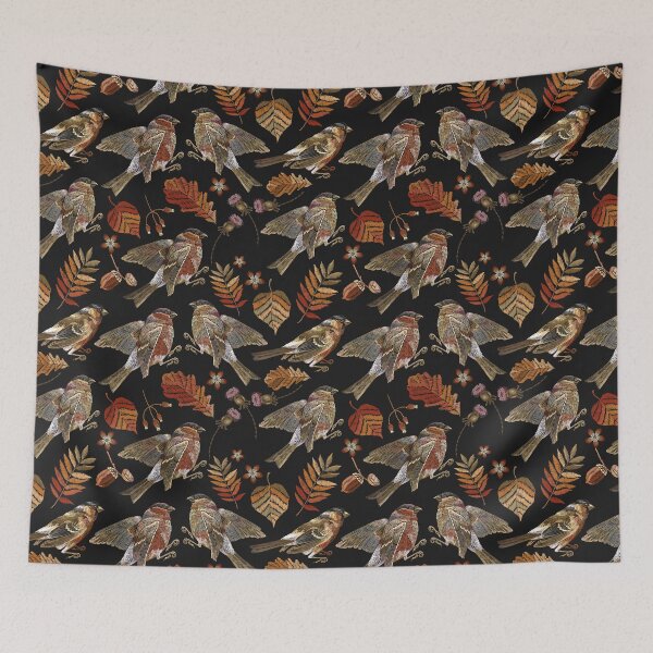 Item preview, Embroidery autumn birds designed and sold by matrioshka.