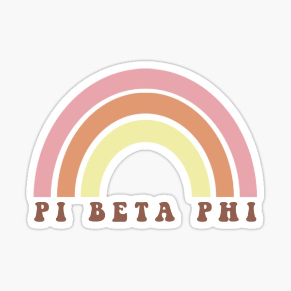 PI BETA PHI Retro Rainbow Sticker