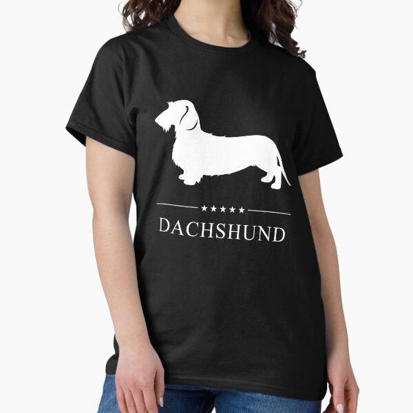 Wirehaired Dachshund White Silhouette Classic T-Shirt