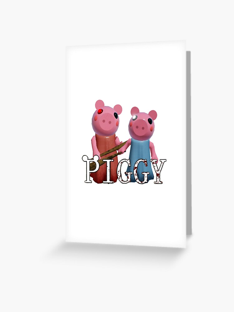 Piggy And Little Brother From Piggy Greeting Card By Bethxvii - peppa pig piggy roblox all skins