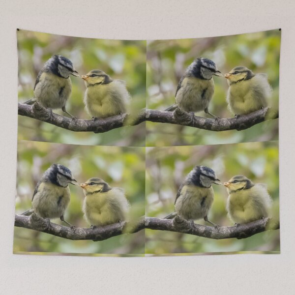 Item preview, bluetit feeding young designed and sold by tammy mellor.