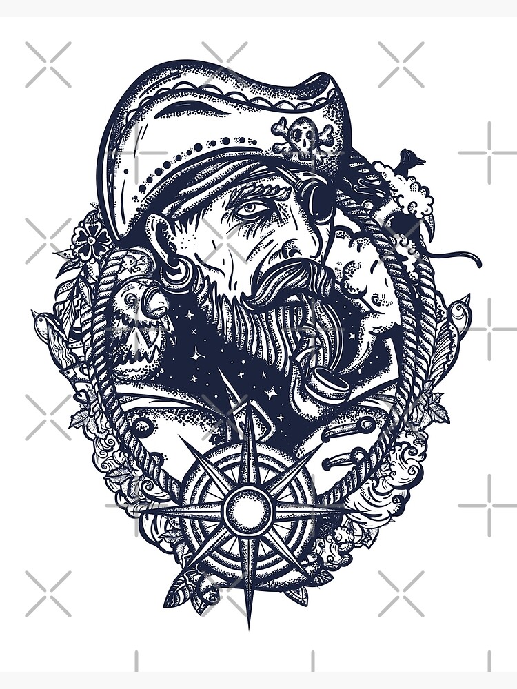 Captain Jack Sparrow Bird Temporary Tattoo Sticker - OhMyTat