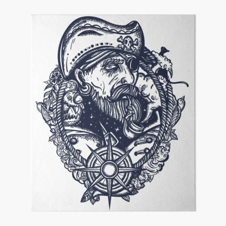 Old pirate tattoo | Art Board Print