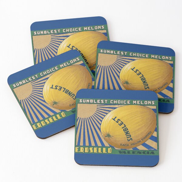 Item preview, Vintage Melons Fruit Label Artwork  designed and sold by FuzzyHoney.