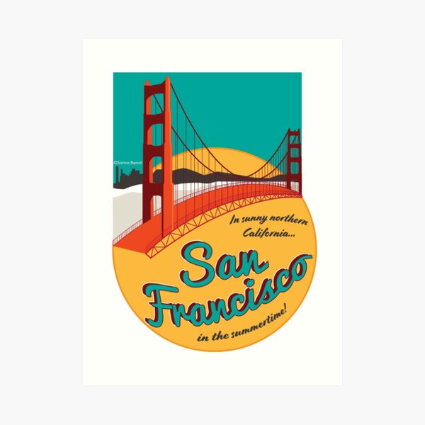 Retro San Francisco Aufkleber Kunstdruck