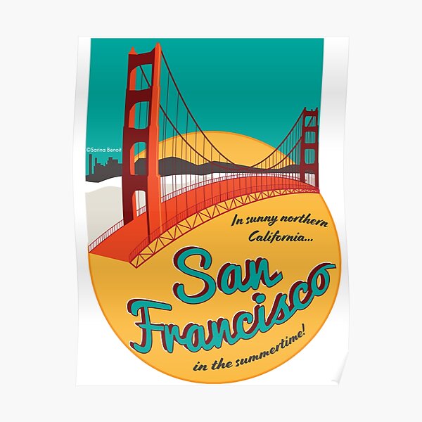 Pegatina Retro San Francisco Póster