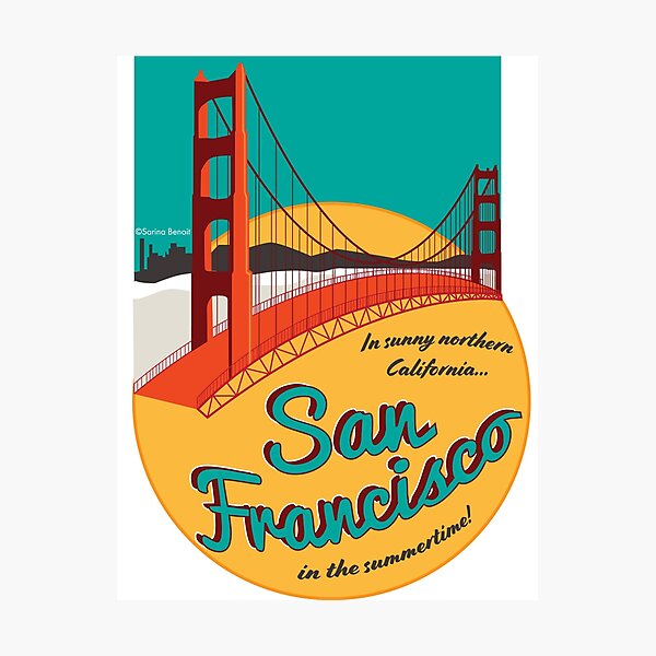 Retro San Francisco Aufkleber Fotodruck