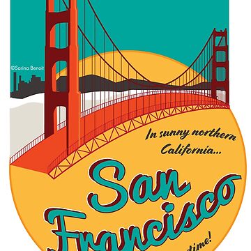 Artwork thumbnail, Retro San Francisco Sticker by Sarina Benoit