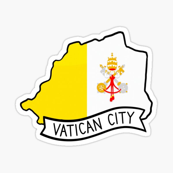 Vatican City Flag Map Sticker Sticker