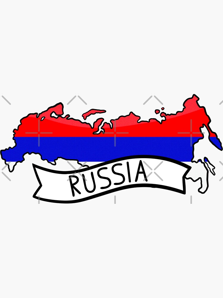 Wavy Russian Flag inside Map of Russia  Sticker for Sale by mashmosh