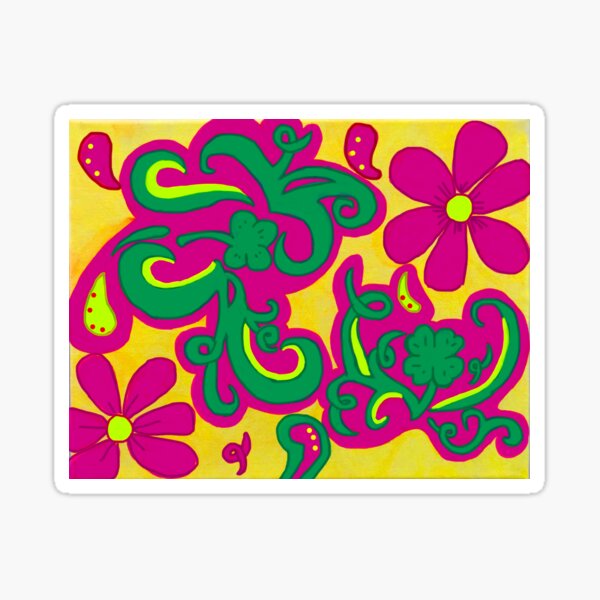 Four Leaf Clovers and Daisies Sticker