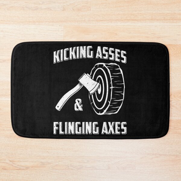 Item preview, Funny Axe Throwing Kicking Asses & Flinging Axes graphic designed and sold by jakehughes2015.