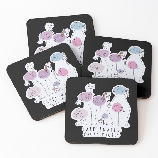 Item preview, Caffeinated Pouic Pouics / Cute Coffee Dates designed and sold by Nathalie Aynié.