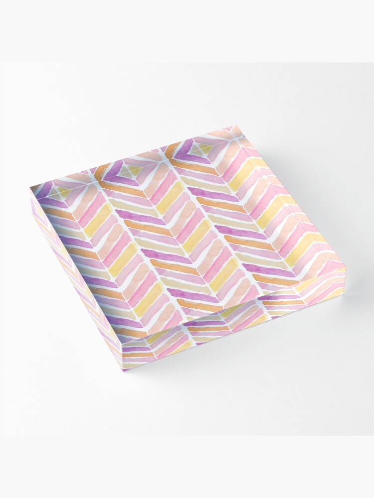 Alternate view of Watercolours soft mosaics Acrylic Block