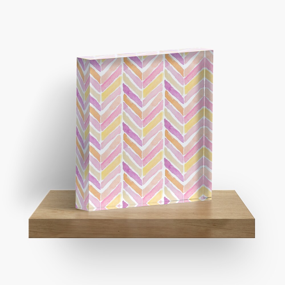 Watercolours soft mosaics Acrylic Block