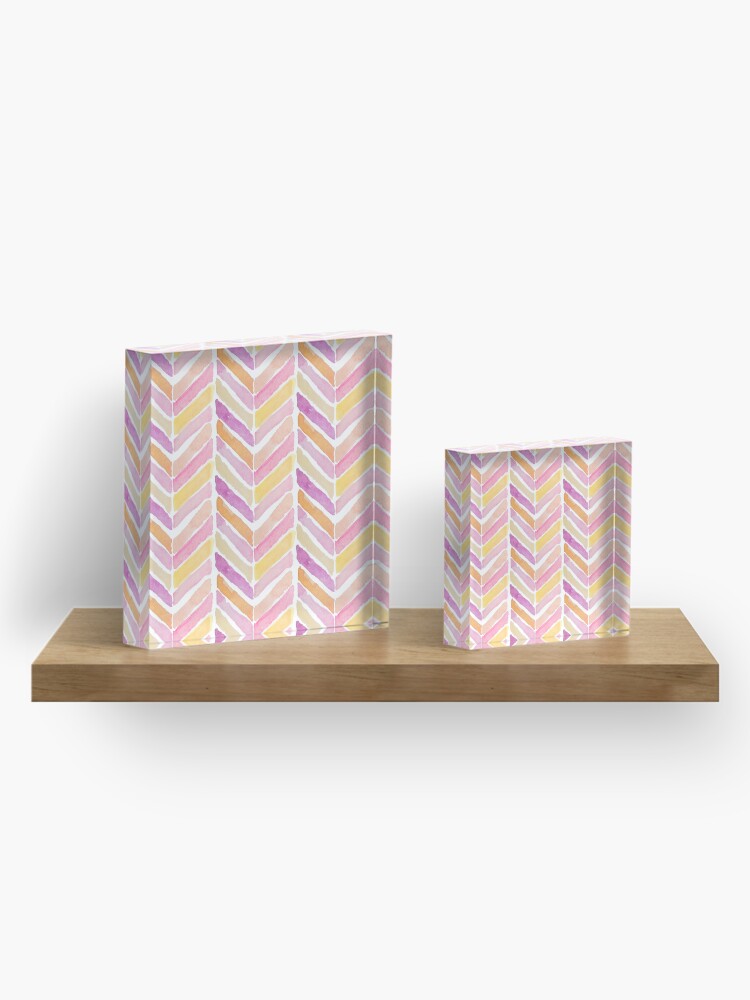 Alternate view of Watercolours soft mosaics Acrylic Block