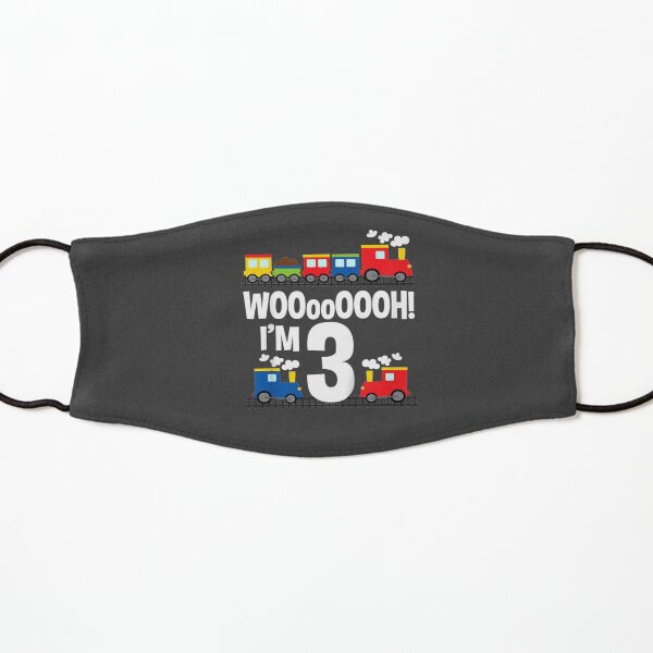 Kids Boys WOOooOOOH! I'm 3 Trains Birthday for Toddlers Kids Mask