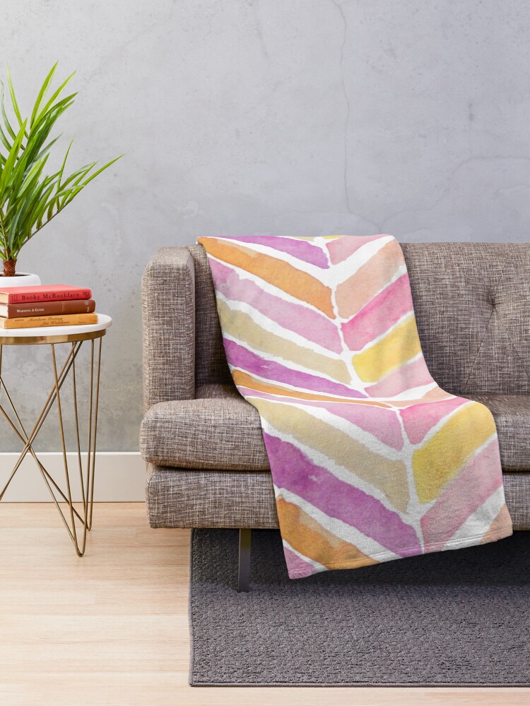 Alternate view of Watercolours soft mosaics Throw Blanket