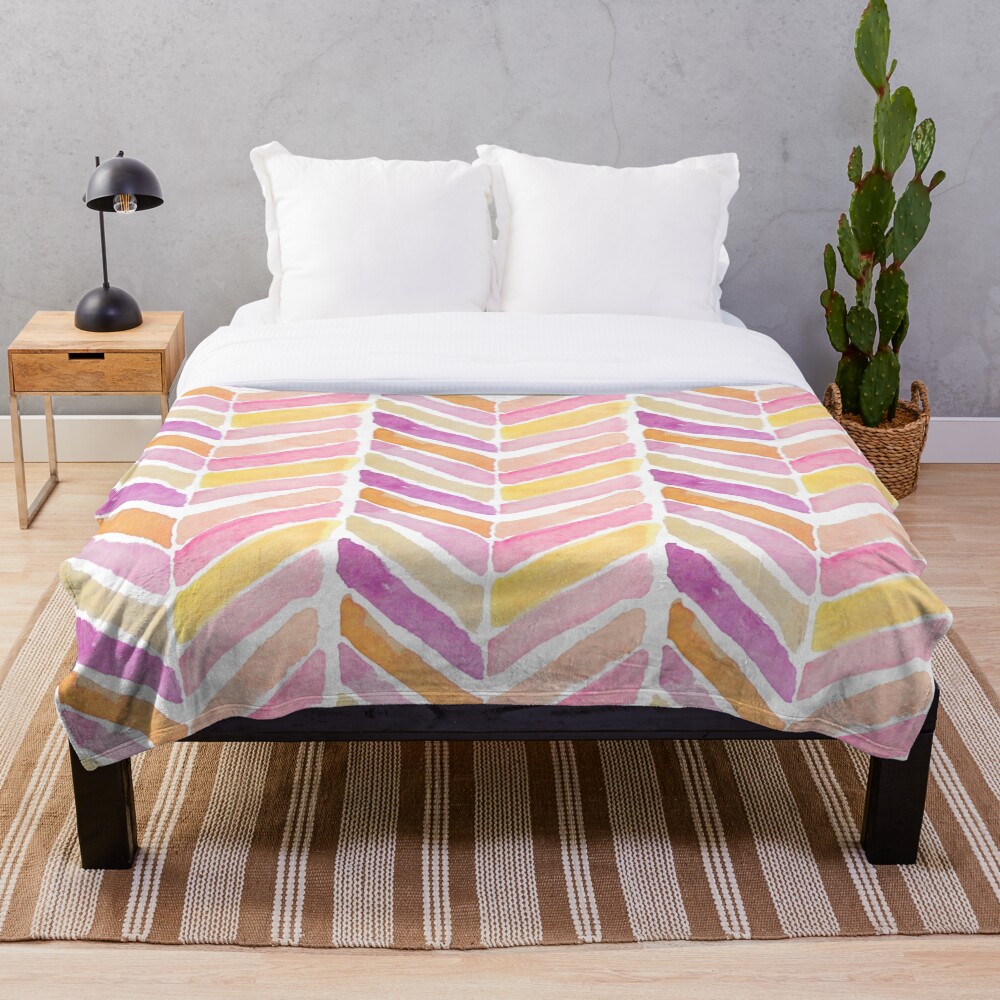 Watercolours soft mosaics Throw Blanket