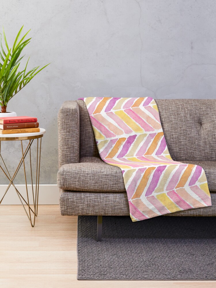 Alternate view of Watercolours soft mosaics Throw Blanket