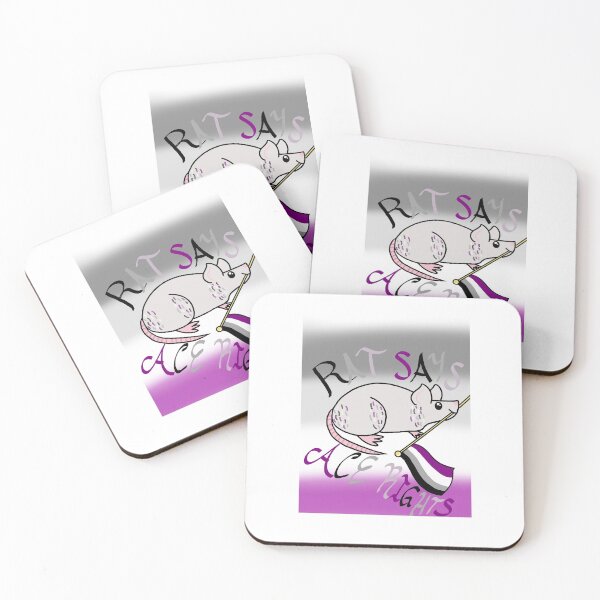 Item preview, Rat says Ace Rights pastel flag background  designed and sold by gay-teen-artist.