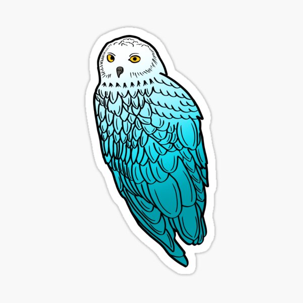 Blue Snowy Owl Sticker