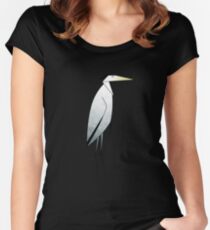 Heron Pattern Women's Fitted Scoop T-Shirt