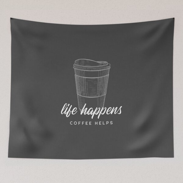 Item preview, Caffeine Addict Quote Life Happens Coffee Helps designed and sold by javes93.