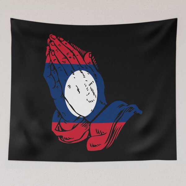 Item preview,  Praying Hands Laos Flag  designed and sold by Kiwi-Tienda2017.
