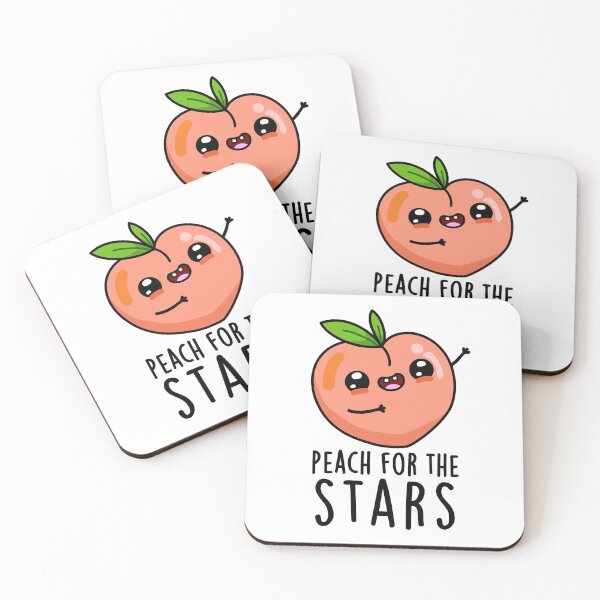 Item preview, Peach For The Stars Funny Fruit Puns  designed and sold by punnybone.