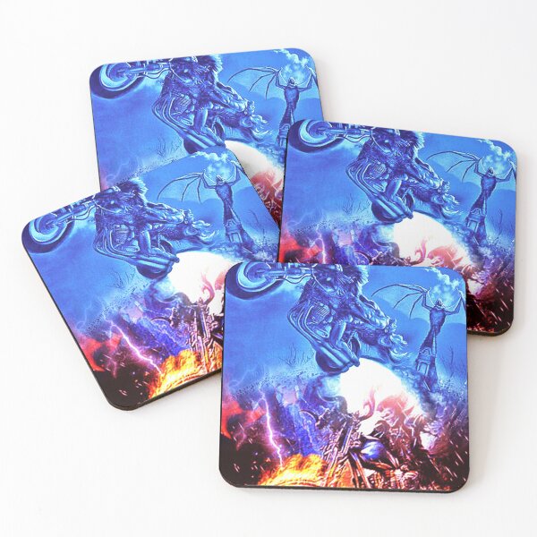 Item preview, Flaming Bike & Demon. Gothic Digital Painting. WallsOfFame designed and sold by WallsOfFameAust.