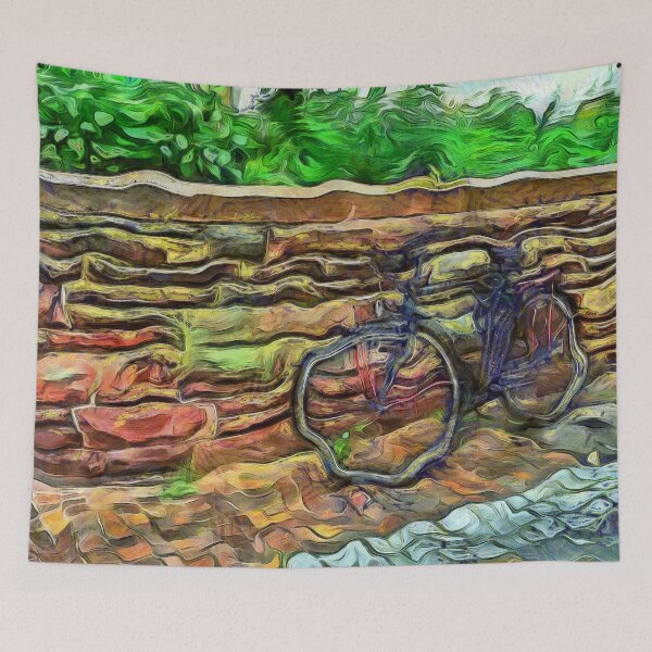 Item preview, Bicycle and Stone Bridge Michelstadt Germany KPA designed and sold by karynpeters.