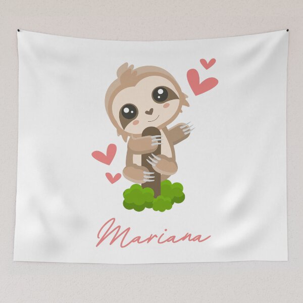 Item preview, Mariana Sloth Baby Girl Cute Hearts designed and sold by HelloFromAja.