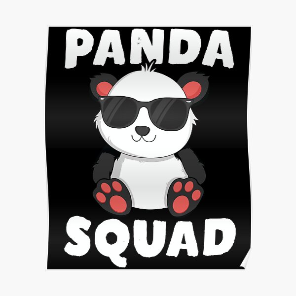Panda Squad T-Shirt Kids Bear Animal Friend Kawaii Gift Poster