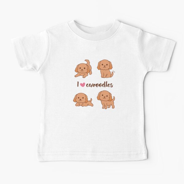 Cavoodle puppies - Purple Pattern Baby T-Shirt
