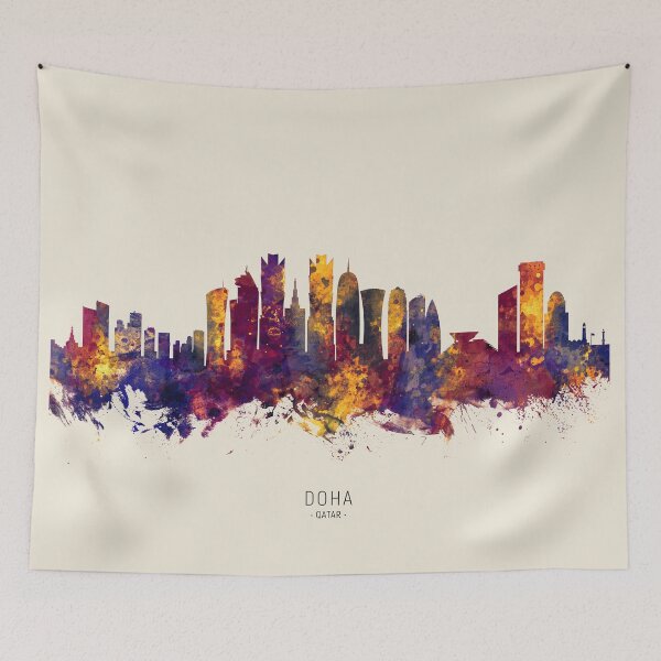 Item preview, Doha Qatar Skyline designed and sold by ArtPrints.