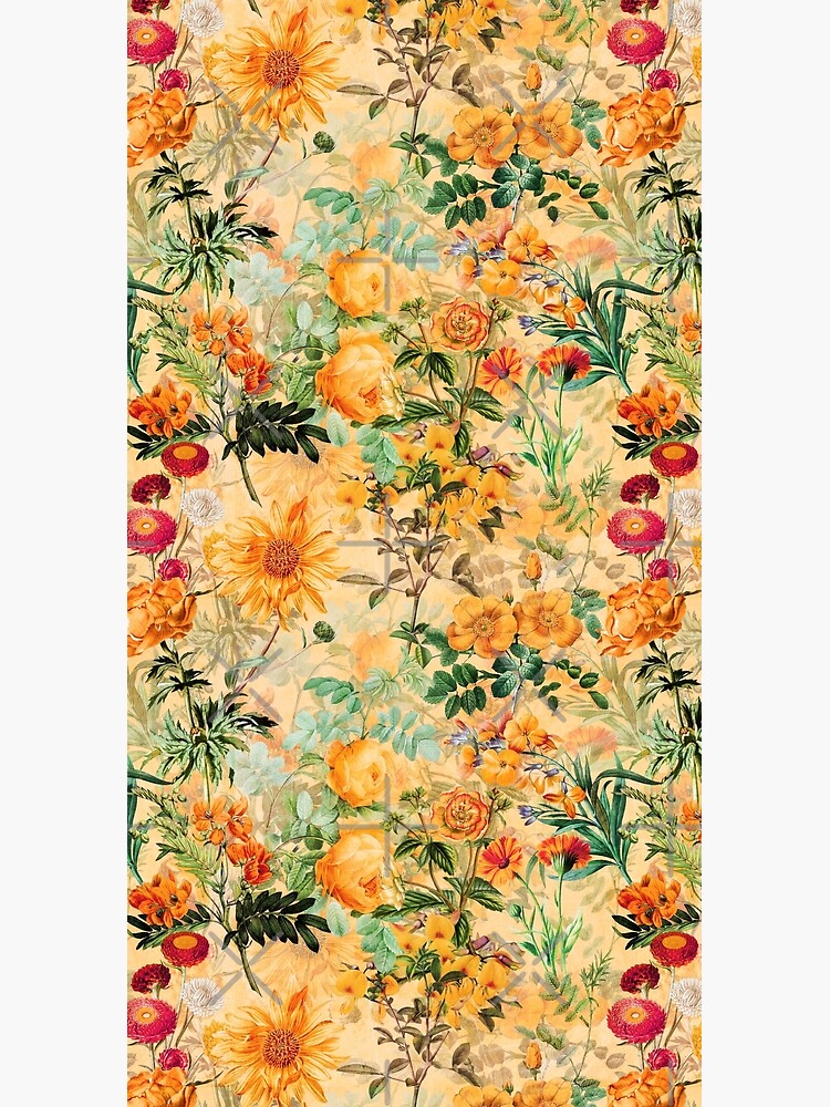 Vintage Botanical Golden Summer Day Garden by UtArt