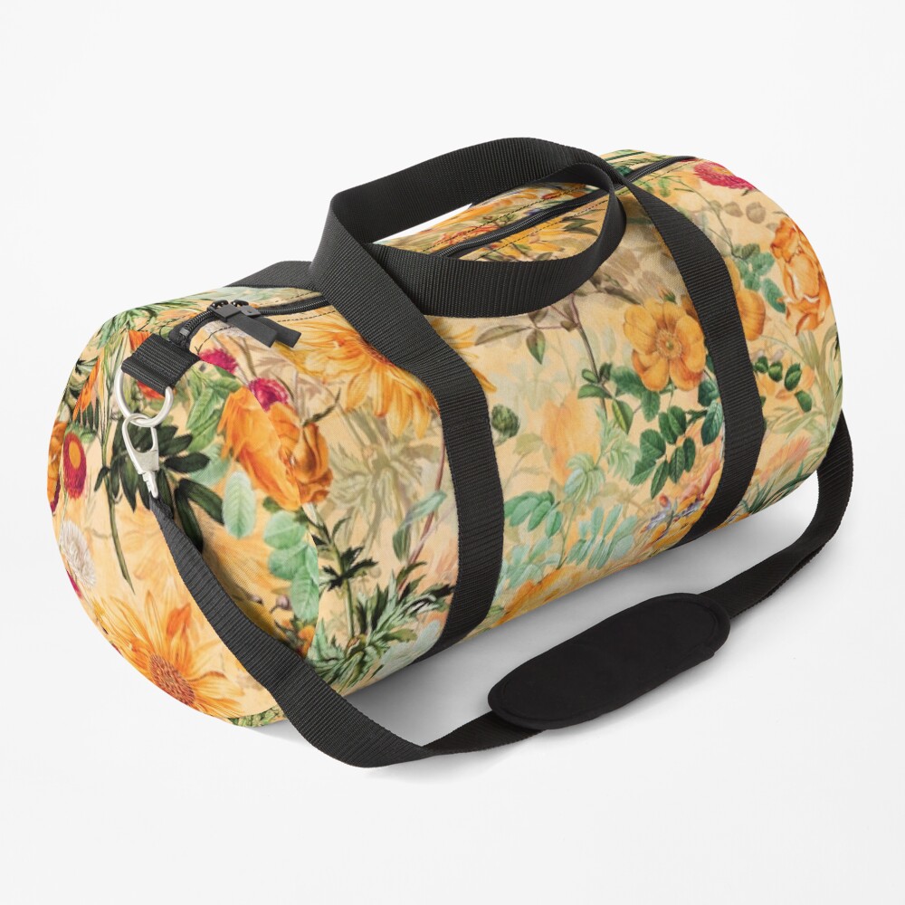 Vintage Botanical Golden Summer Day Garden Duffle Bag