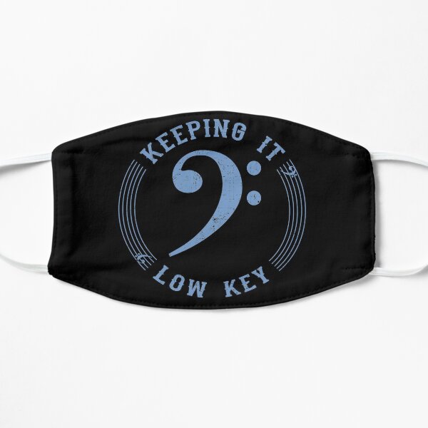 Bass Clef Blue - Vintage Musical Symbol Mask