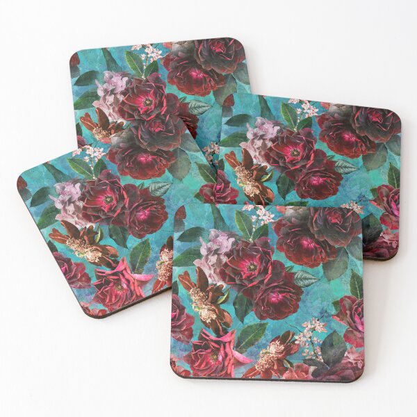 Item preview, Turquoise Vintage Summer Roses Botanical Garden NightGarden  designed and sold by UtArt.
