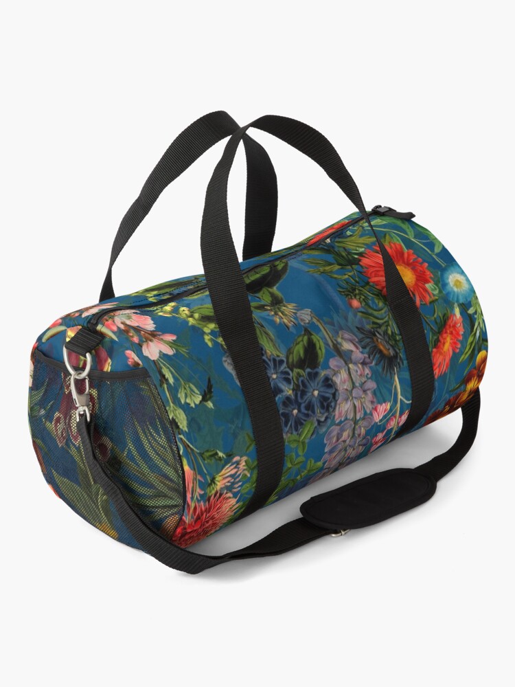 Alternate view of Vintage Blue Springflower Meadow Night Duffle Bag